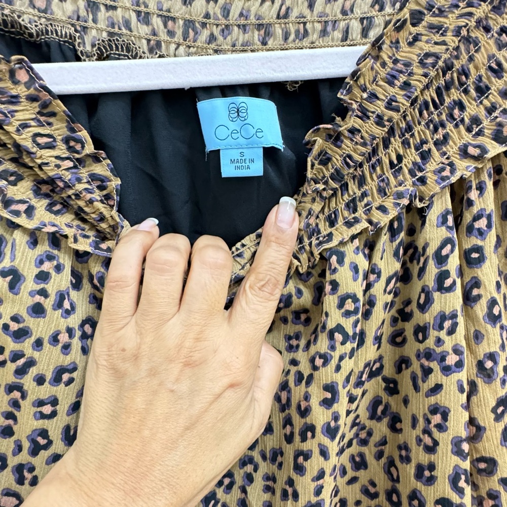 Animal print off the shoulders blouse